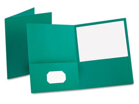 Twin-pocket Folder, Embossed Leather Grain Paper, 0.5  Capacity, 11 X 8.5, Teal, 25 box For Sale