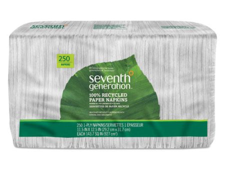 100% Recycled Napkins, 1-ply, 11 1 2 X 12 1 2, White, 250 pack on Sale