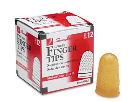 Rubber Finger Tips, 12 (medium-large), Amber, Dozen Discount