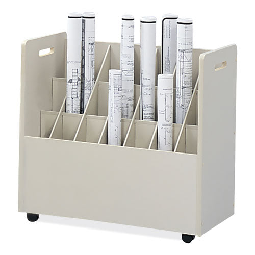 Mobile Roll File, 21 Compartments, 30.25w X 15.75d X 29.25h, Tan on Sale