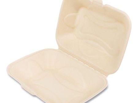 Bagasse Pfas-free Food Containers, Hoagie hinged Lid, 6 X 3 X 9, Tan, Sugarcane, 250 carton For Discount