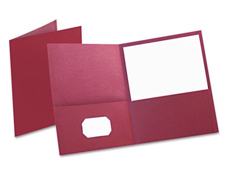 Twin-pocket Folder, Embossed Leather Grain Paper, 0.5  Capacity, 11 X 8.5, Burgundy, 25 box For Sale