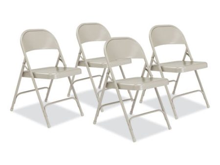 50 Series All-steel Folding Chair, Supports Up To 500 Lb, 16.75  Seat Height, Gray Seat, Gray Back, Gray Base, 4 carton For Sale