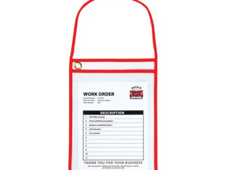 1-pocket Shop Ticket Holder W setrap And Red Stitching, 75-sheet, 9 X 12, 15 box Cheap