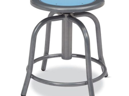 6800 Series Height Adjustable Metal Seat Stool, Supports Up To 300 Lb, 18  To 24  Seat Height, Blueberry Seat, Gray Base Online Hot Sale