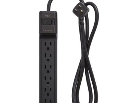 Surge Protector, 6 Ac Outlets, 4 Ft Cord, 600 J, Black Hot on Sale