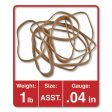 Rubber Bands, Size 54 (assorted), Assorted Gauges, Beige, 1 Lb Box Fashion