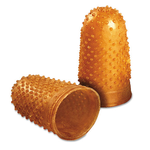 Rubber Finger Tips, 11 1 2 (medium), Amber, Dozen For Sale