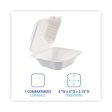 Bagasse Food Containers, Hinged Lid, 6 X 6 X 3.19, White, Sugarcane, 125 sleeve, 4 Sleeves carton Cheap