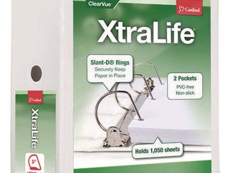 Xtralife Clearvue Non-stick Slant-d Ring Binder, 3 Rings, 5  Capacity, 11 X 8.5, White For Sale