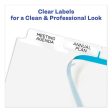 Print And Apply Index Maker Clear Label Dividers, Big Tab, 5-tab, White Tabs, 11 X 8.5, White, 1 Set Fashion