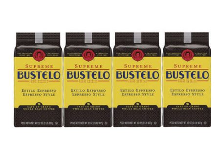 Cafe Bustelo Whole Bean Coffee, Espresso, 32 Oz Bag, 4 carton Cheap