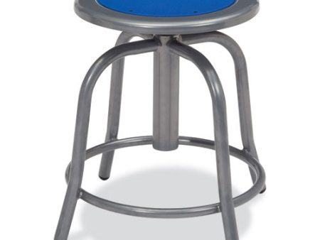 6800 Series Height Adjustable Metal Seat Stool, Supports Up To 300 Lb, 18  To 24  Seat Height, Persian Blue Seat gray Base Sale