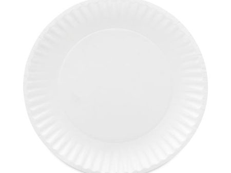 Coated Paper Plates, 9  Dia, White, 100 pack, 12 Packs carton Online now