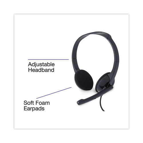 70721 Binaural Over The Head Headset With Microphone, Black Hot on Sale