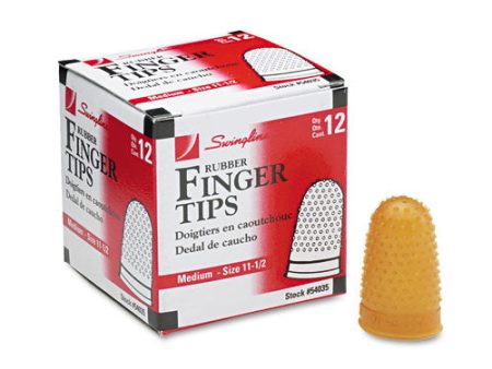 Rubber Finger Tips, 11 1 2 (medium), Amber, Dozen For Sale