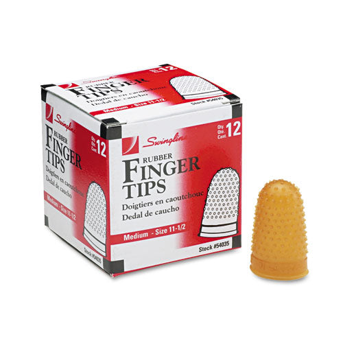 Rubber Finger Tips, 11 1 2 (medium), Amber, Dozen For Sale