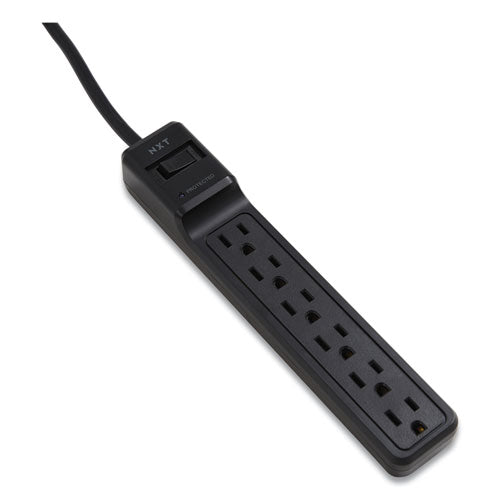 Surge Protector, 6 Ac Outlets, 4 Ft Cord, 600 J, Black Hot on Sale