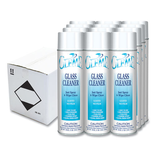 Gleme Glass Cleaner, Fresh Scent, 19 Oz Aerosol Spray, Dozen Online now