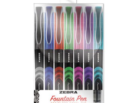 Fountain Pen, Fine 0.6 Mm, Assorted Ink And Barrel Colors, 7 pack Online