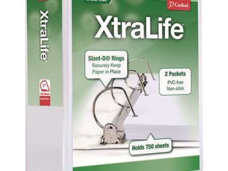 Xtralife Clearvue Non-stick Slant-d Ring Binder, 3 Rings, 3  Capacity, 11 X 8.5, White Online now