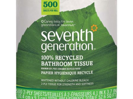 100% Recycled Bathroom Tissue, Septic Safe, Individually Wrapped Rolls, 2-ply, White, 500 Sheets jumbo Roll, 60 carton Hot on Sale