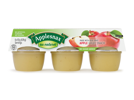 Applesnax Au Naturel Unsweetened Apple Sauce Cups 6 pack (678g) Sale