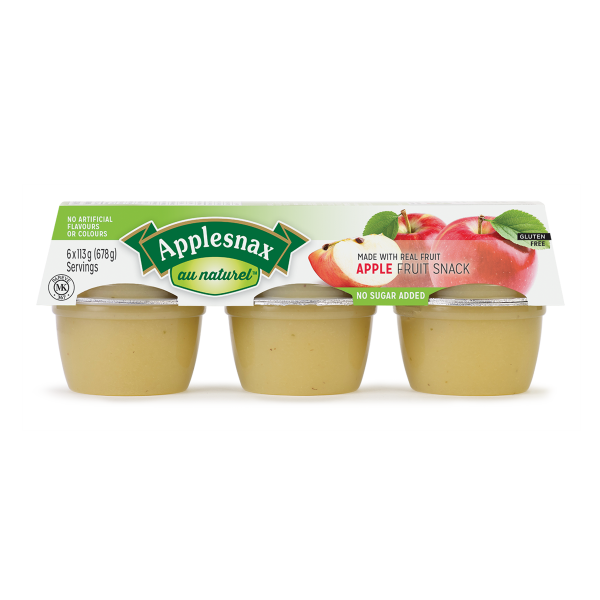 Applesnax Au Naturel Unsweetened Apple Sauce Cups 6 pack (678g) Sale