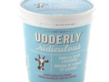 Udderly Ridiculous Goat Milk Ice Cream Vanilla Bean Lavender (473ml) Supply